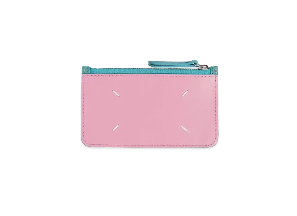 Maison Margiela CARD HOLDER ZIP EW "PINK/GREEN"