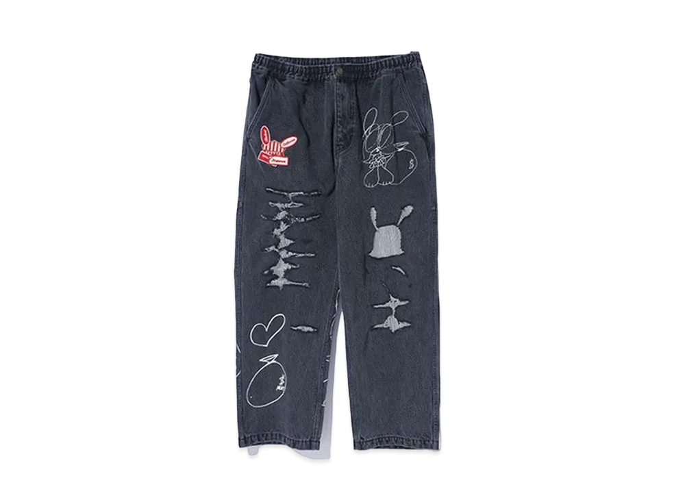 XLARGE x SKOLOCT Easy Denim Pants "Black"