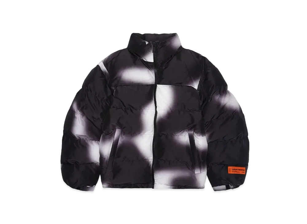 HERON PRESTON EX-RAY AOP BLUR NYLON PUFFER "WHITExBLACK"