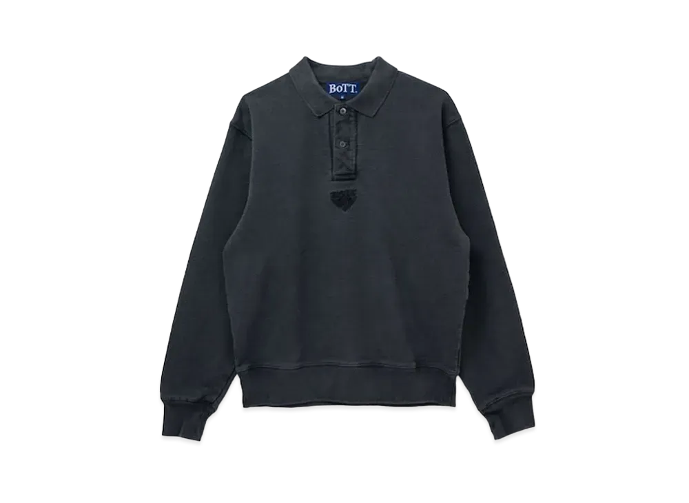 ボット ピグメント ダイ スウェット ポロ "ブラック"