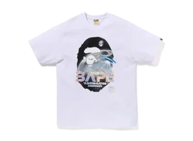 A BATHING APE Moon Photo Ape Head Tee "White"