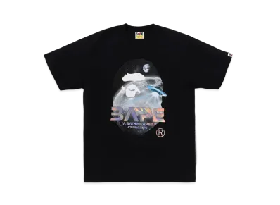 A BATHING APE Moon Photo Ape Head Tee "Black"