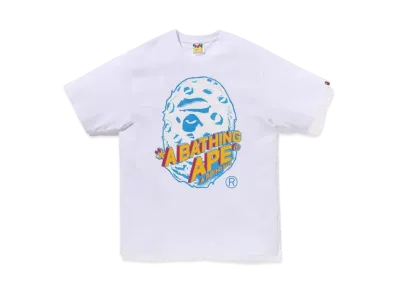 A BATHING APE Moon Ape Head Tee "White"