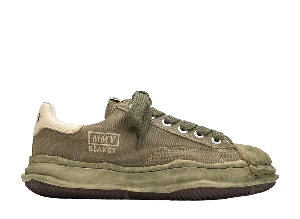 メゾンミハラヤスヒロ ブレイキー OG VL ソール キャンバス ロートップ スニーカー "カーキ" (A11FW716)
