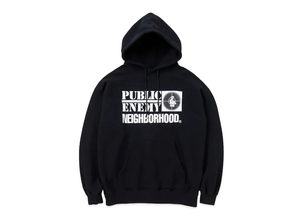 NEIGHBORHOOD x PUBLIC ENEMY x MAJESTIC Sweatparka LS "Black"