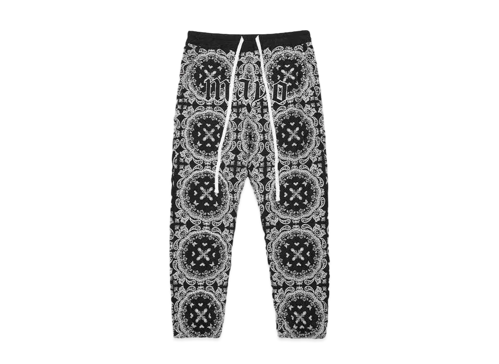 MAYO PAISLEY EMBROIDERY LOUNGE PANTS "BLACK"