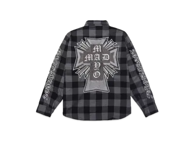 MAYO CROSS Embroidery Check Shirt "BLACK"