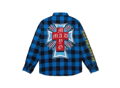 MAYO CROSS Embroidery Check Shirt "BLUE"