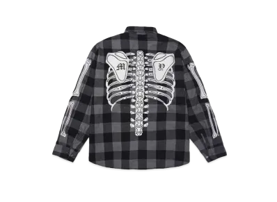 MAYO BONES Embroidery Check Shirt "BLACK"