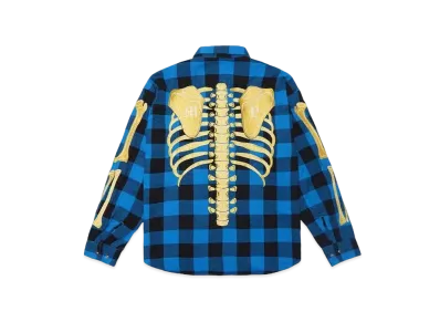 MAYO BONES Embroidery Check Shirt "BLUE"