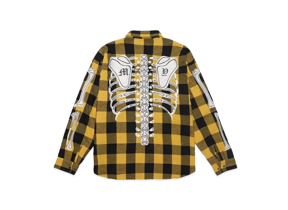 MAYO BONES Embroidery Check Shirt "YELLOW"
