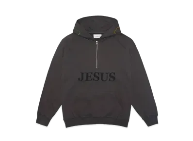 MAYO JESUS Embroidery Half zip Hoodie "GRAY"