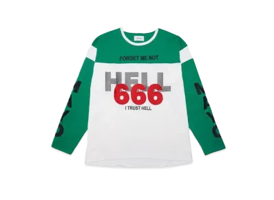 MAYO HELL & HEAVEN Embroidery Football Long Sleeve Tee "GREEN"