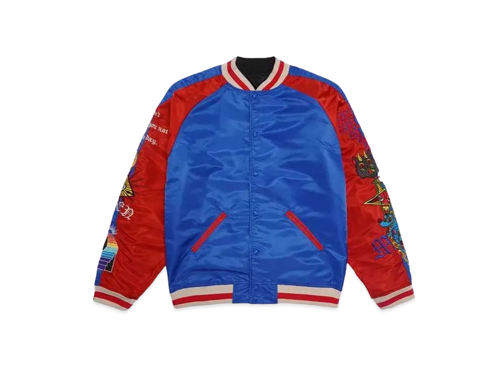 MAYO Arm embroidery reversible souvenir JKT "Blue"