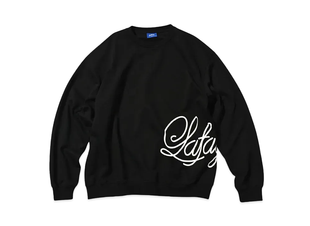 LFYT SIDE PRINTED SCRIPT LOGO CREW SWEAT "BLACK"