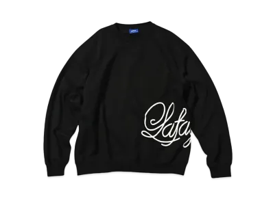 LFYT SIDE PRINTED SCRIPT LOGO CREW SWEAT "BLACK"