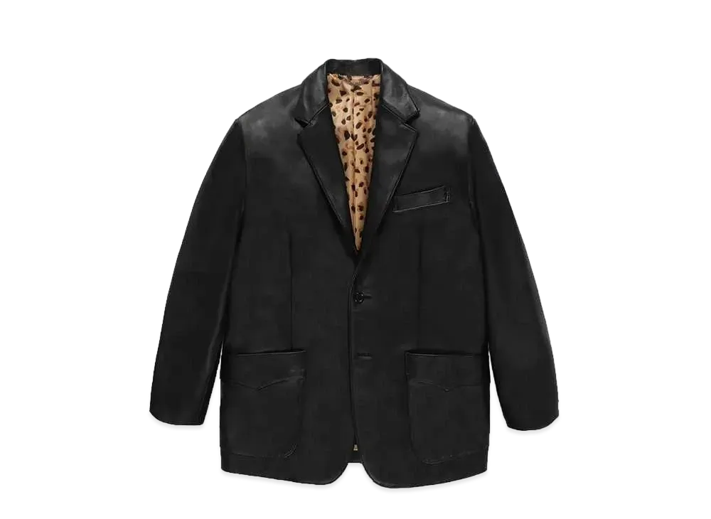 WACKO MARIA Leather Single Breasted Jacket "Black"