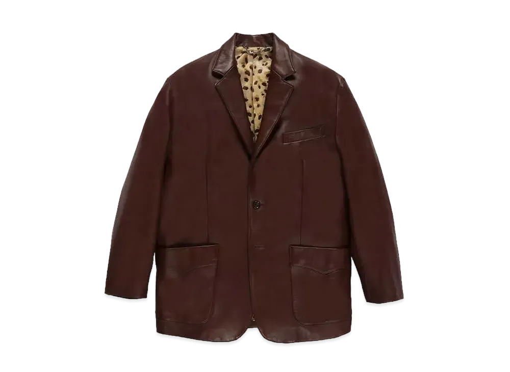 WACKO MARIA Leather Single Breasted Jacket "Brown"