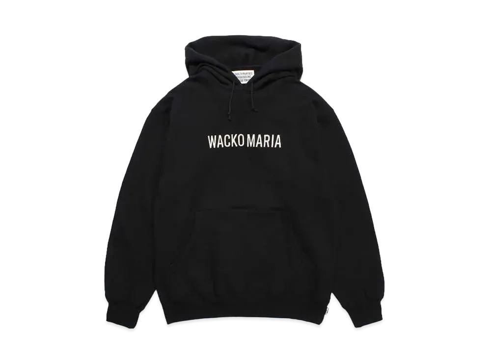 WACKO MARIA Middle Weight Pull Over Hooded Sweat Shirt "Black"