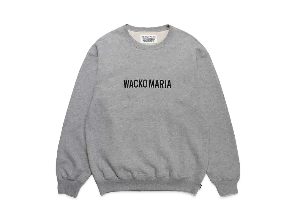 WACKO MARIA Middle Weight Crew Neck Sweat Shirt "Gray"