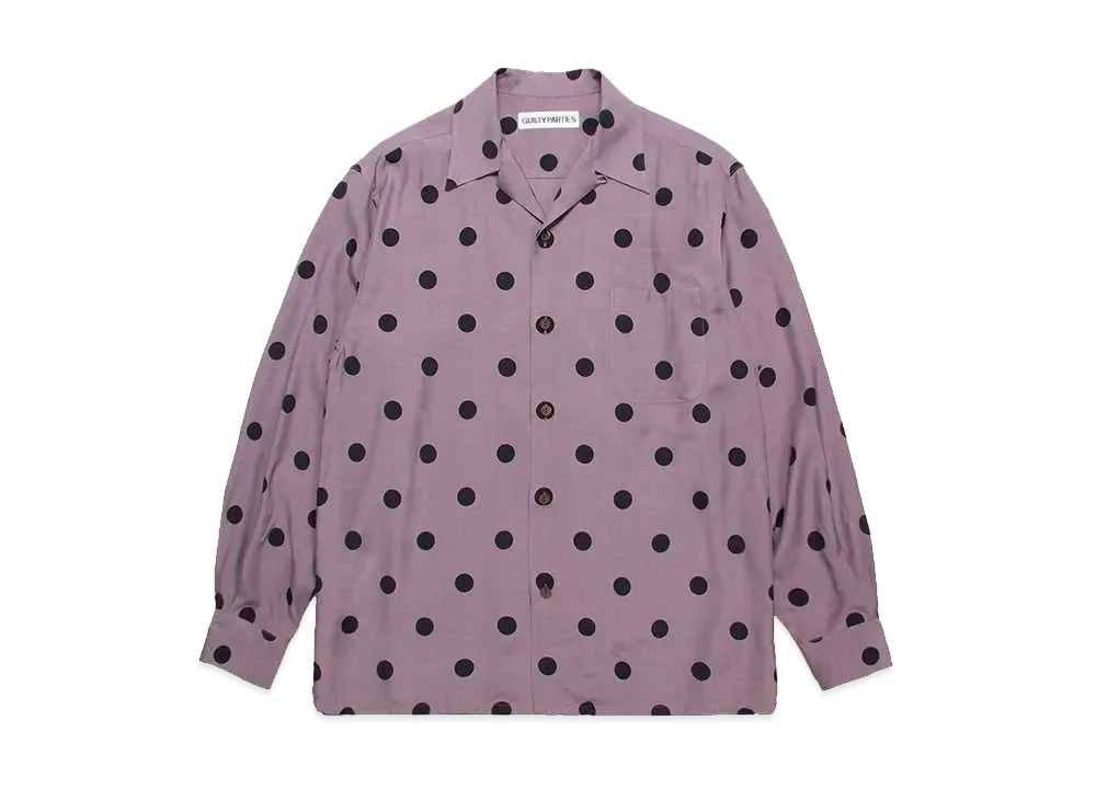 WACKO MARIA Dots Open Collar Shirt "Purple"
