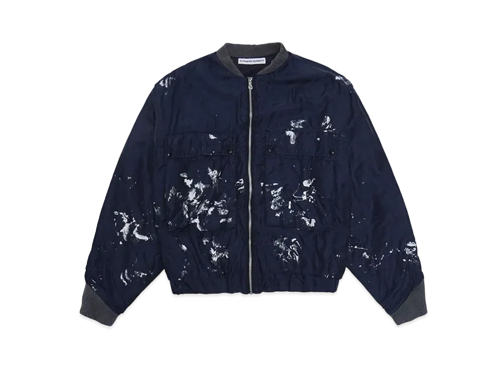 KATHARINE HAMNETT CUPRO/COTTON BOMBER "NAVY"