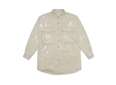 KATHARINE HAMNETT COTTONTWILL PENKI PAINTED LONG SHIRT "BEIGE"