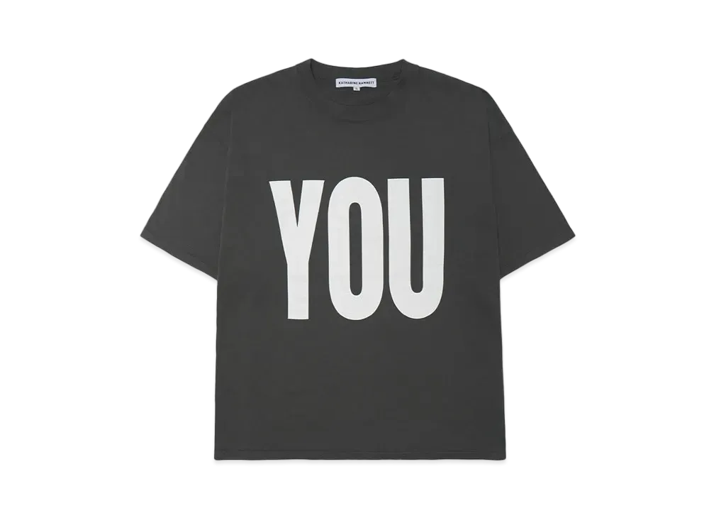 KATHARINE HAMNETT ORGANIC SLOGAN TEE "GRAY(YOU)"