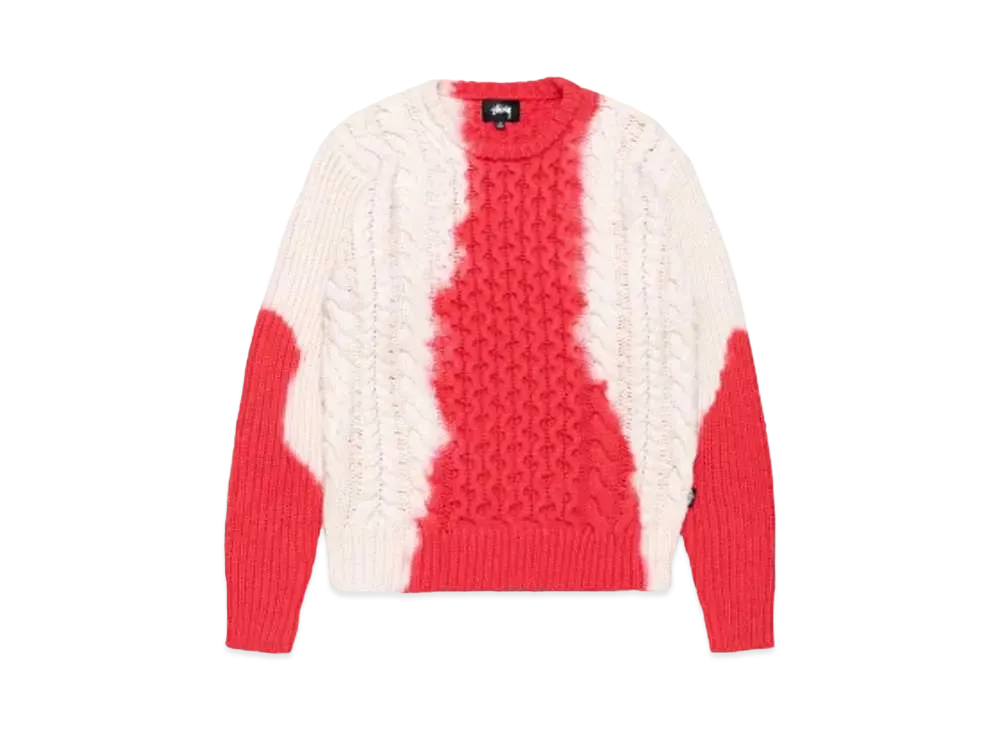 Stussy Tie Dye Fisherman Sweater "Red"