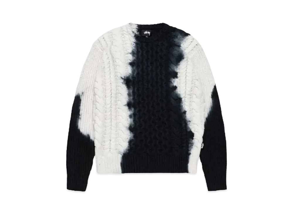 Stussy Tie Dye Fisherman Sweater "Black"