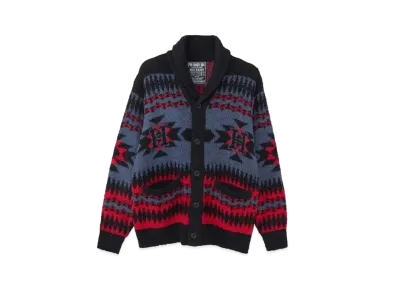HYSTERIC GLAMOUR See No Evil Jacquard Shawl Cardigan "Black"