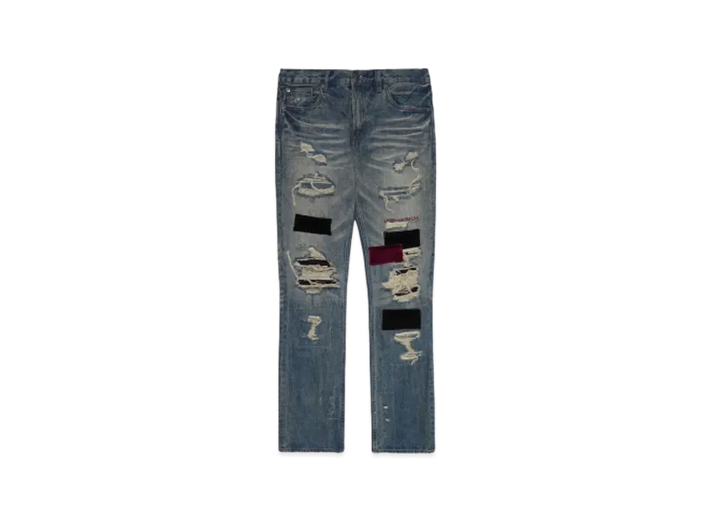 A GOOD BAD INFLUENCE Super Repaired Denim Jean "INDIGO"