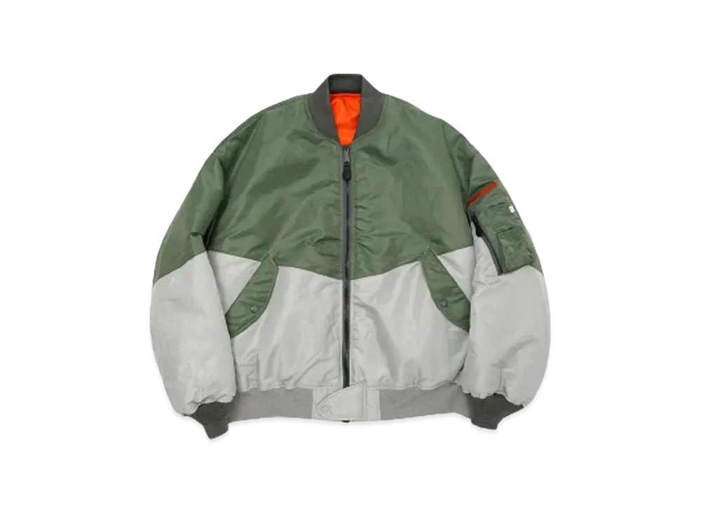 AVIREX x FACETASM PATCHED MA-1 JACKET "GRAYxKHAKI"