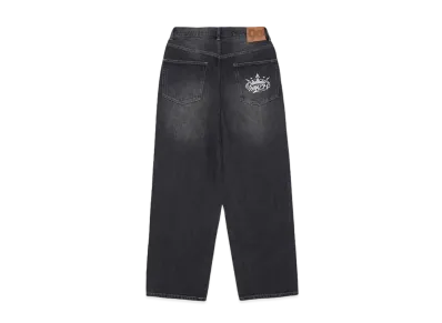 9090 King Logo Vintage Tapered Pants "Black"