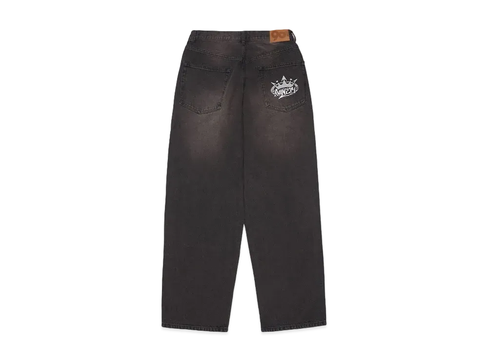 9090 King Logo Vintage Tapered Pants "Dark Brown"
