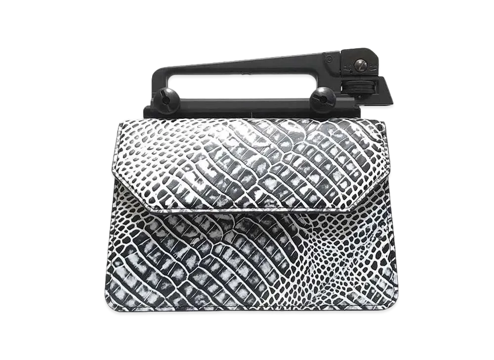 GANIKAWA CROCO HAND BAG(L) "BLACK x WHITE"