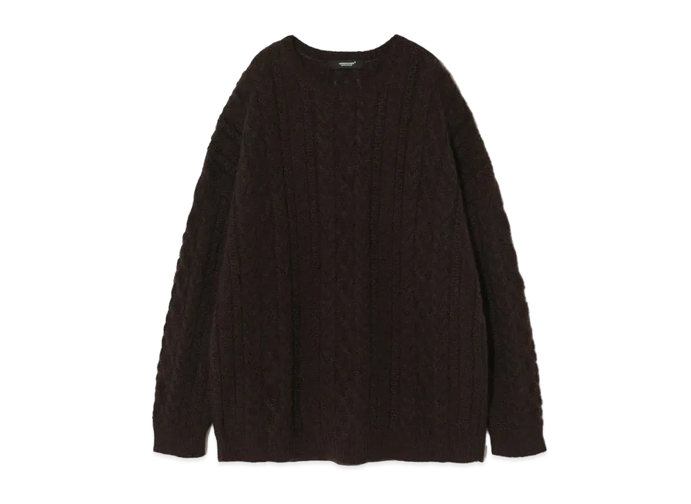 UNDERCOVER Wool Nylon Blend Mohair Knit Pullover "Brown"