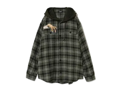 UNDERCOVER Cotton/Polyester Flannel Shirt "Khaki CK"