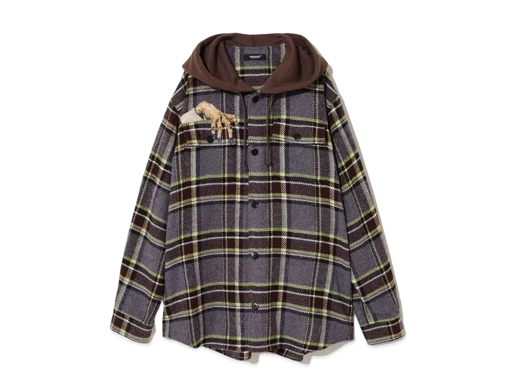 UNDERCOVER Cotton/Polyester Flannel Shirt "Purple CK"