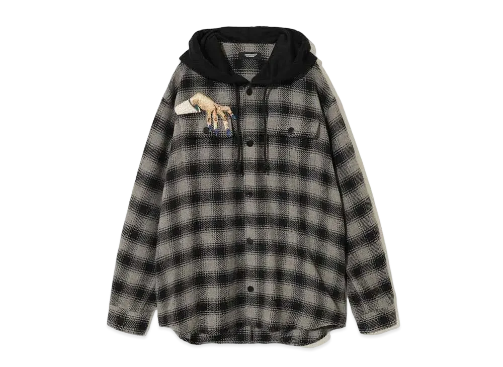 UNDERCOVER Cotton/Polyester Flannel Shirt "Brown CK"