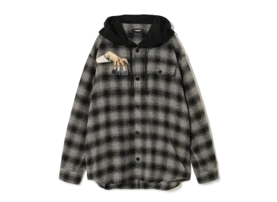 UNDERCOVER Cotton/Polyester Flannel Shirt "Brown CK"
