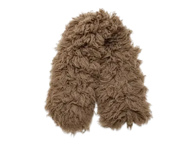 UNDERCOVER Mohair Blend Wool Fringe Scarf "Dark Beige"