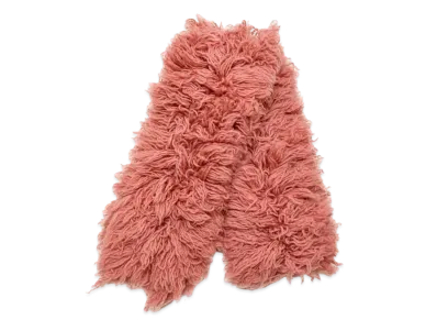 UNDERCOVER Mohair Blend Wool Fringe Scarf "Dark Pink"