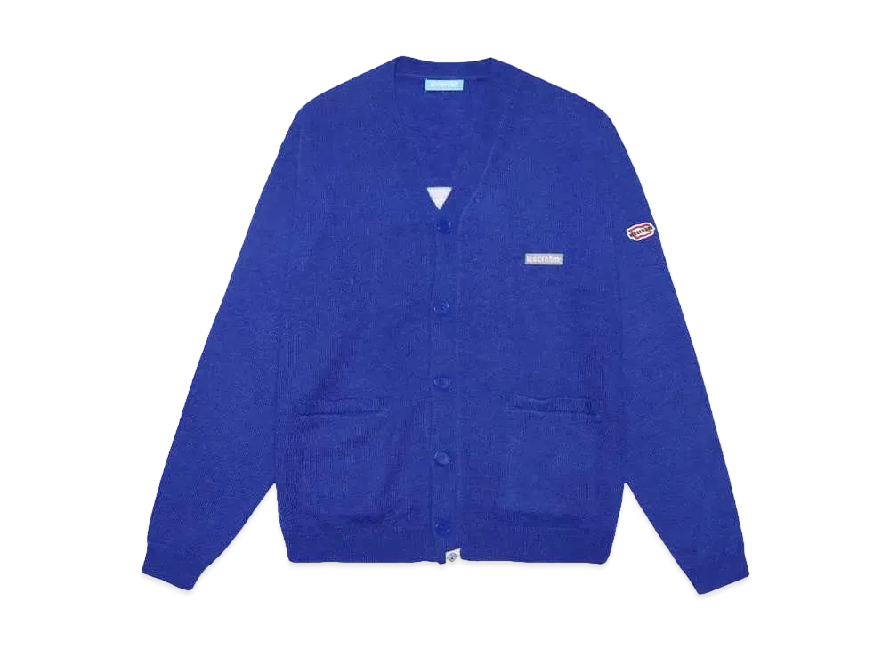 ICECREAM EMBROIDERED LOGO MOHAIR CARDIGAN "BLUE"