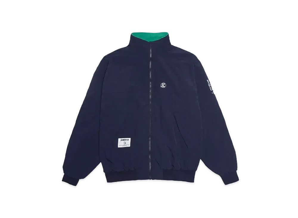 ビリオネアボーイズクラブ エンブロイダレッド ロゴフリースラインナイロンジャケット "ネイビー"