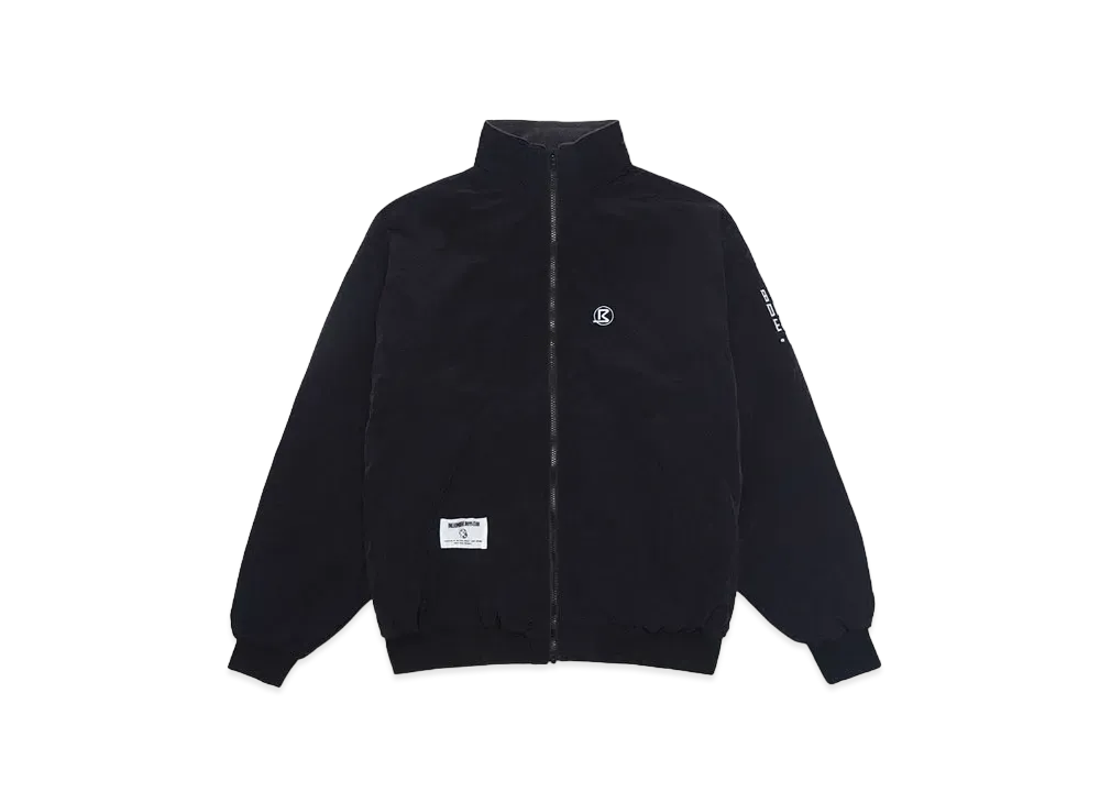 BILLIONAIRE BOYS CLUB EMBROIDERED LOGO FLEECE LINED NYLON JACKET "BLACK"