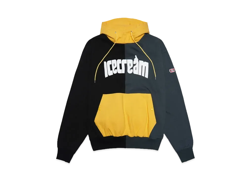 ICECREAM CRAZY COTTON HOODIE "YELLOW/BLACK/DEEP GREEN"