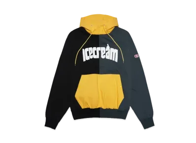 ICECREAM CRAZY COTTON HOODIE "YELLOW/BLACK/DEEP GREEN"