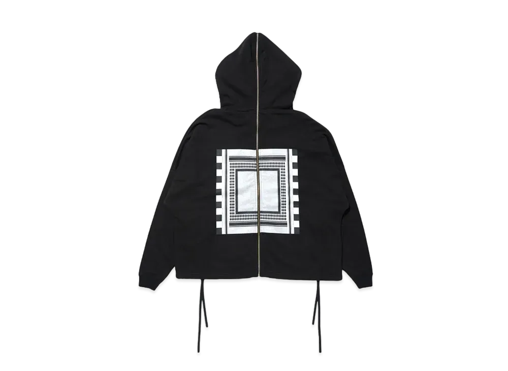 STUDIO SEVEN Back Zip Big Hoodie "BLACK"