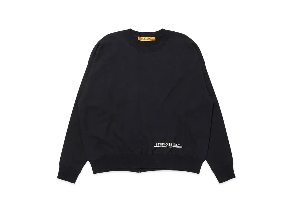 STUDIO SEVEN Cutoff Logo Crew Sweat "BLACK"